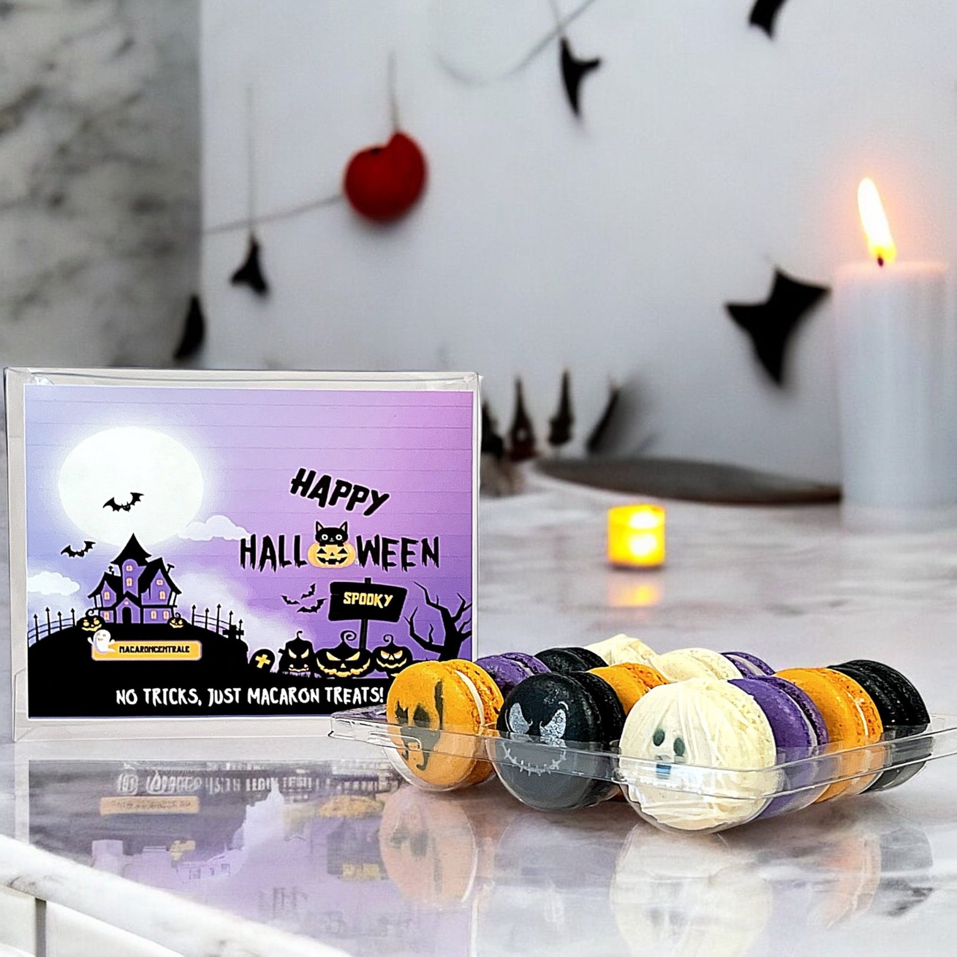 No Tricks, Just Macaron Treats! Halloween Set French Macarons - Macaron Centrale6 Pack