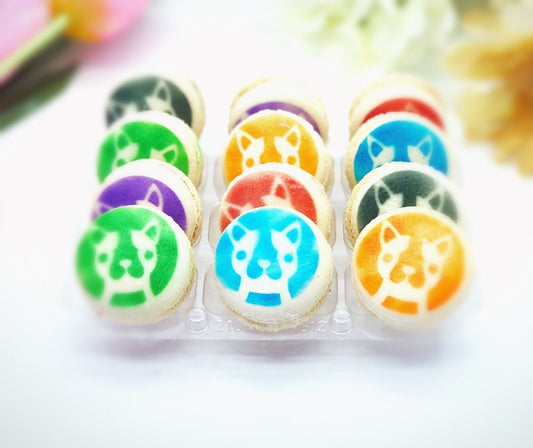 Novelty Macarons | Edible Spray Paint (Dog) - Macaron Centrale6 pack