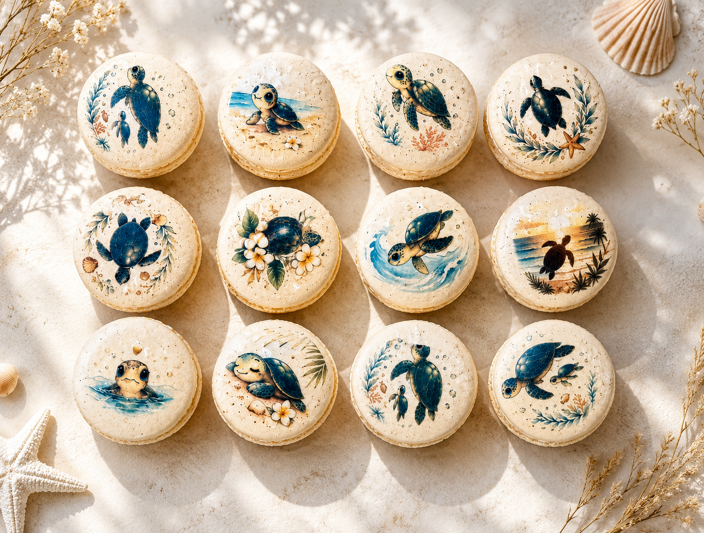 Ocean Turtle Dreams French Macarons