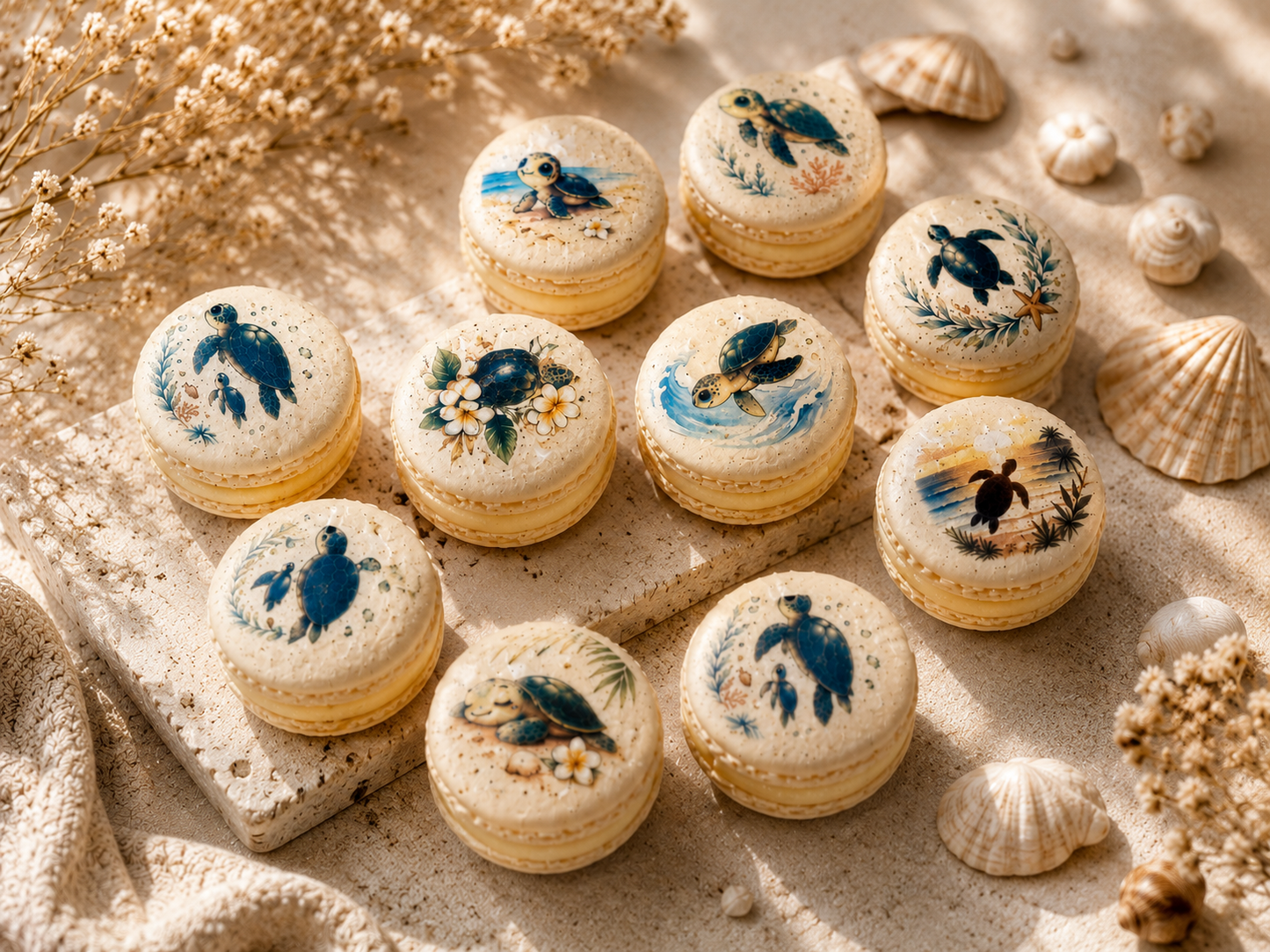 Ocean Turtle Dreams French Macarons