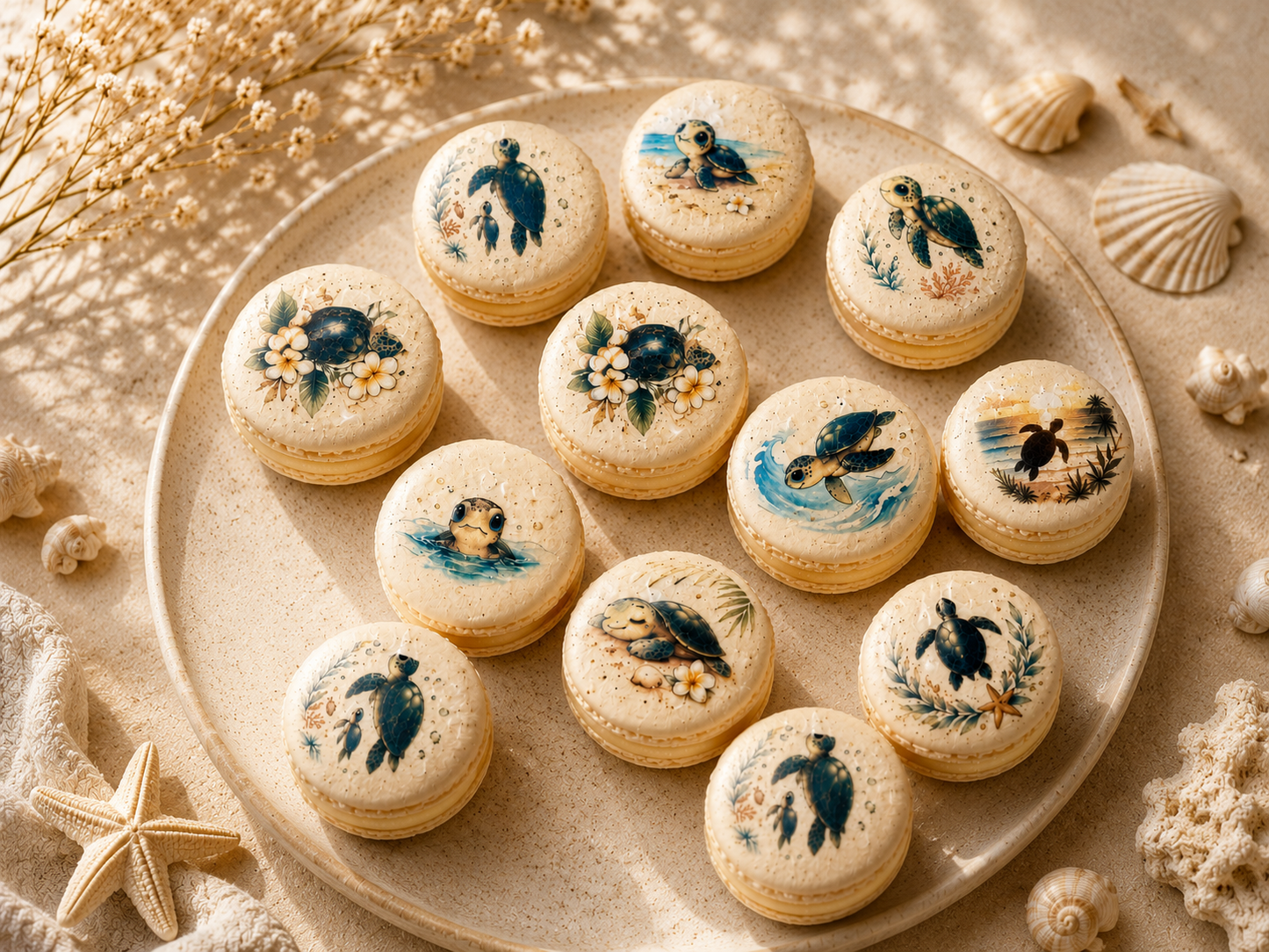 Ocean Turtle Dreams French Macarons