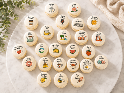 Office Pun French Macarons | Funny Coworker Gift | 25 Adorable Office-Themed Macarons