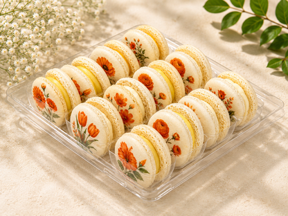 Orange Flower French Macaron Set