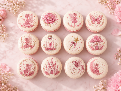 Pink Fairy Garden French Macarons