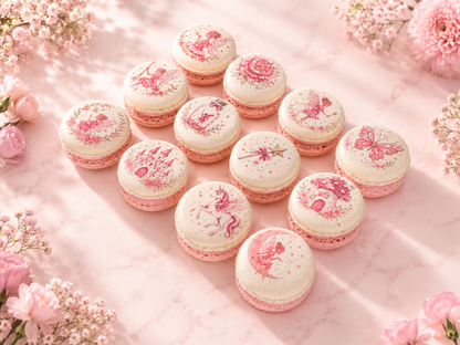 Pink Fairy Garden French Macarons