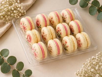 Pink Flower French Macaron Set