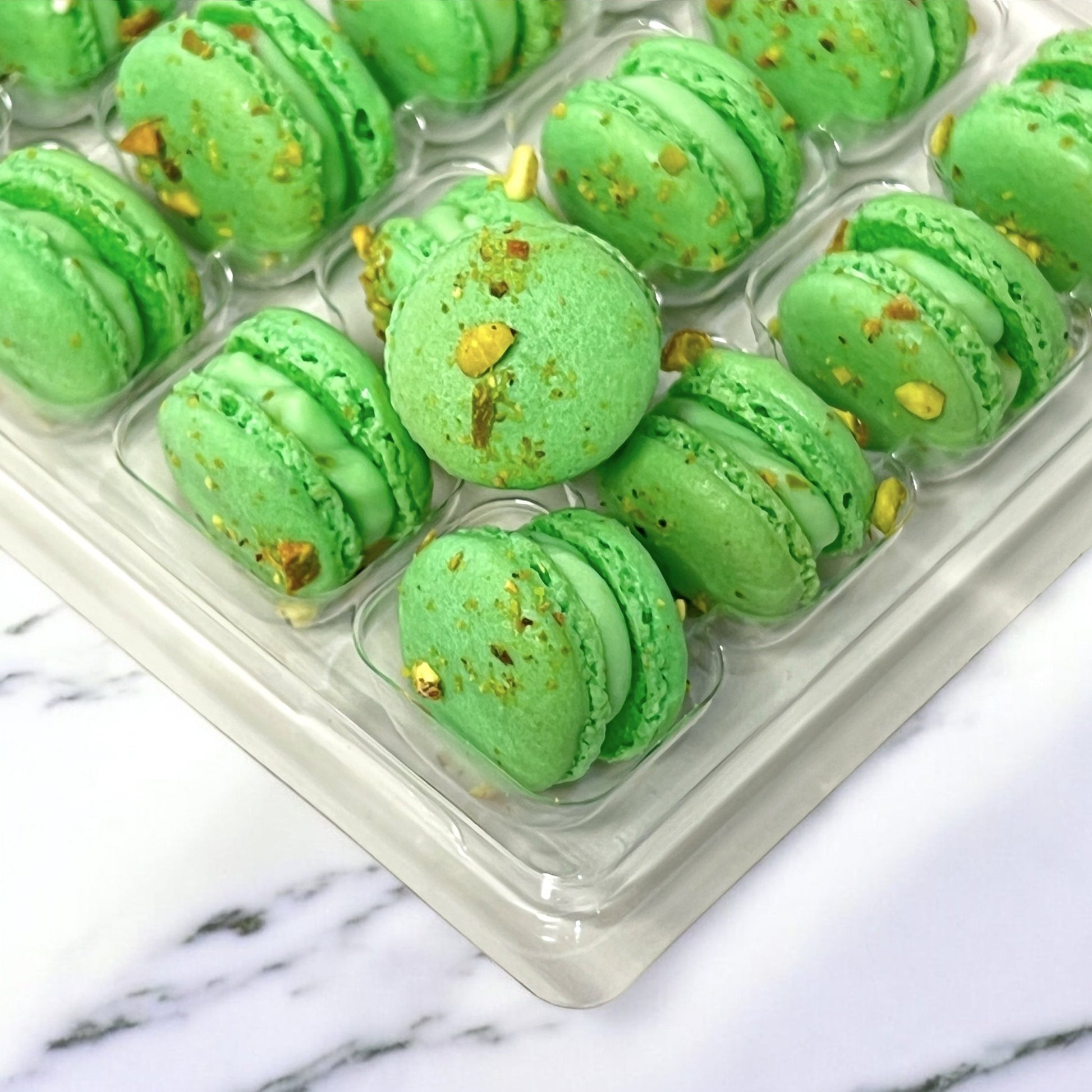 Pistachio Mini Macarons - Perfect for Decorating Cupcakes, Cakes, Ice Cream, and More - Macaron Centrale16 Pack