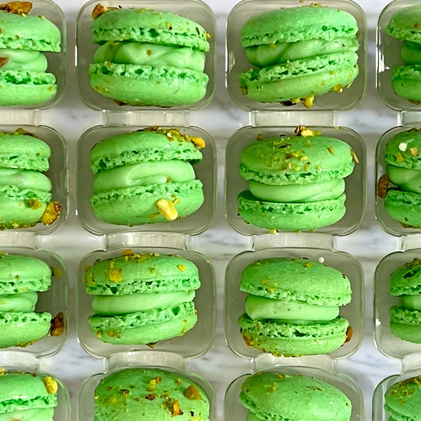 Pistachio Mini Macarons - Perfect for Decorating Cupcakes, Cakes, Ice Cream, and More - Macaron Centrale16 Pack