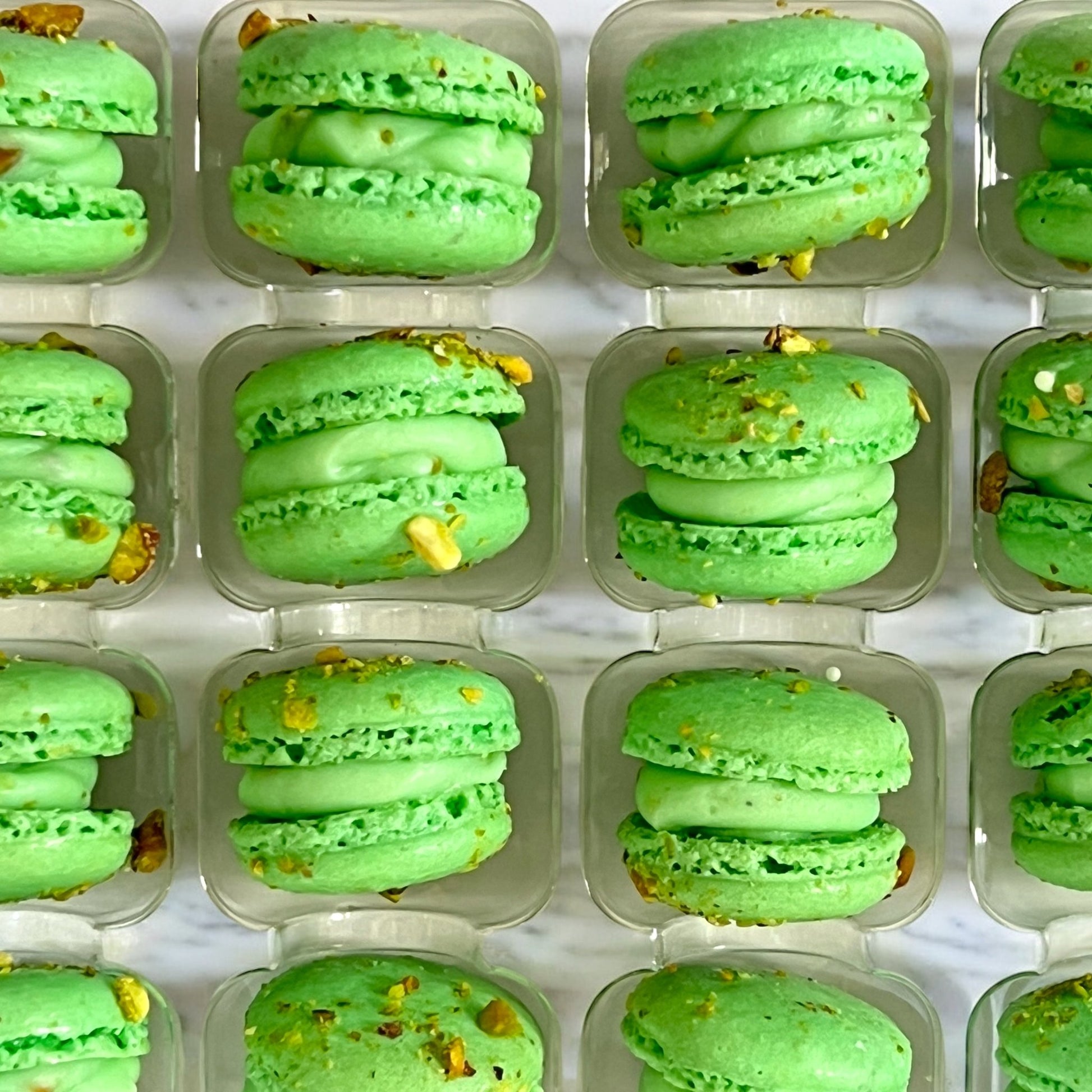 Pistachio Mini Macarons - Perfect for Decorating Cupcakes, Cakes, Ice Cream, and More - Macaron Centrale16 Pack