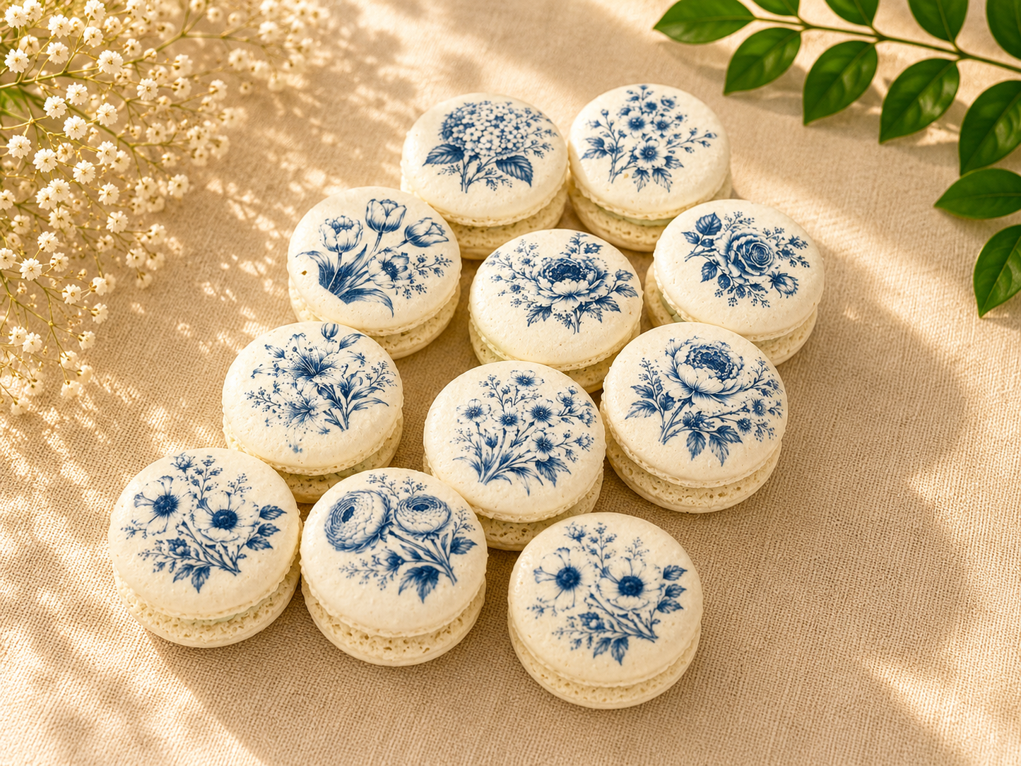 Porcelain Bloom French Macaron Set