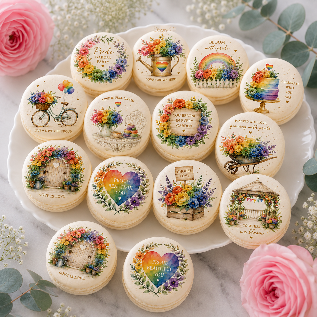 Pride Garden Party French Macarons
