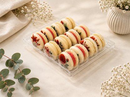 Red Flower French Macaron Set