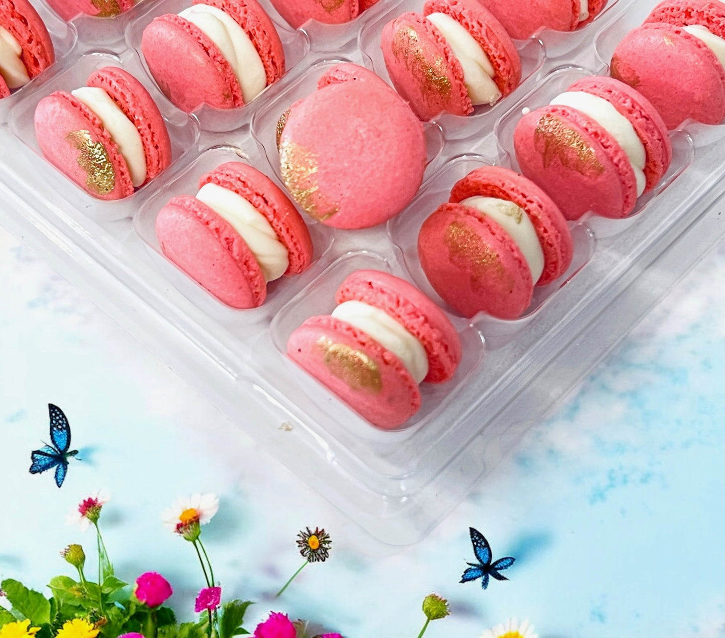 Rosewater Mini Macarons - Perfect for Decorating Cupcakes, Cakes, Ice Cream, and More! (Copy) (Copy) (Copy) (Copy) - Macaron Centrale16 Pack