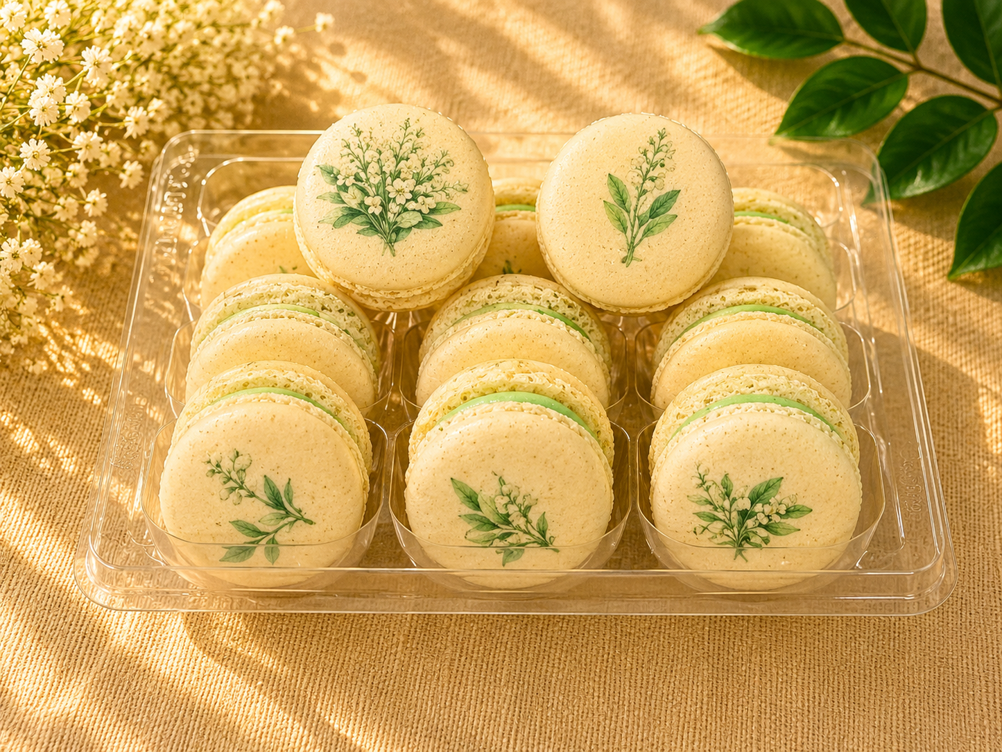 Sage Flower French Macaron Set
