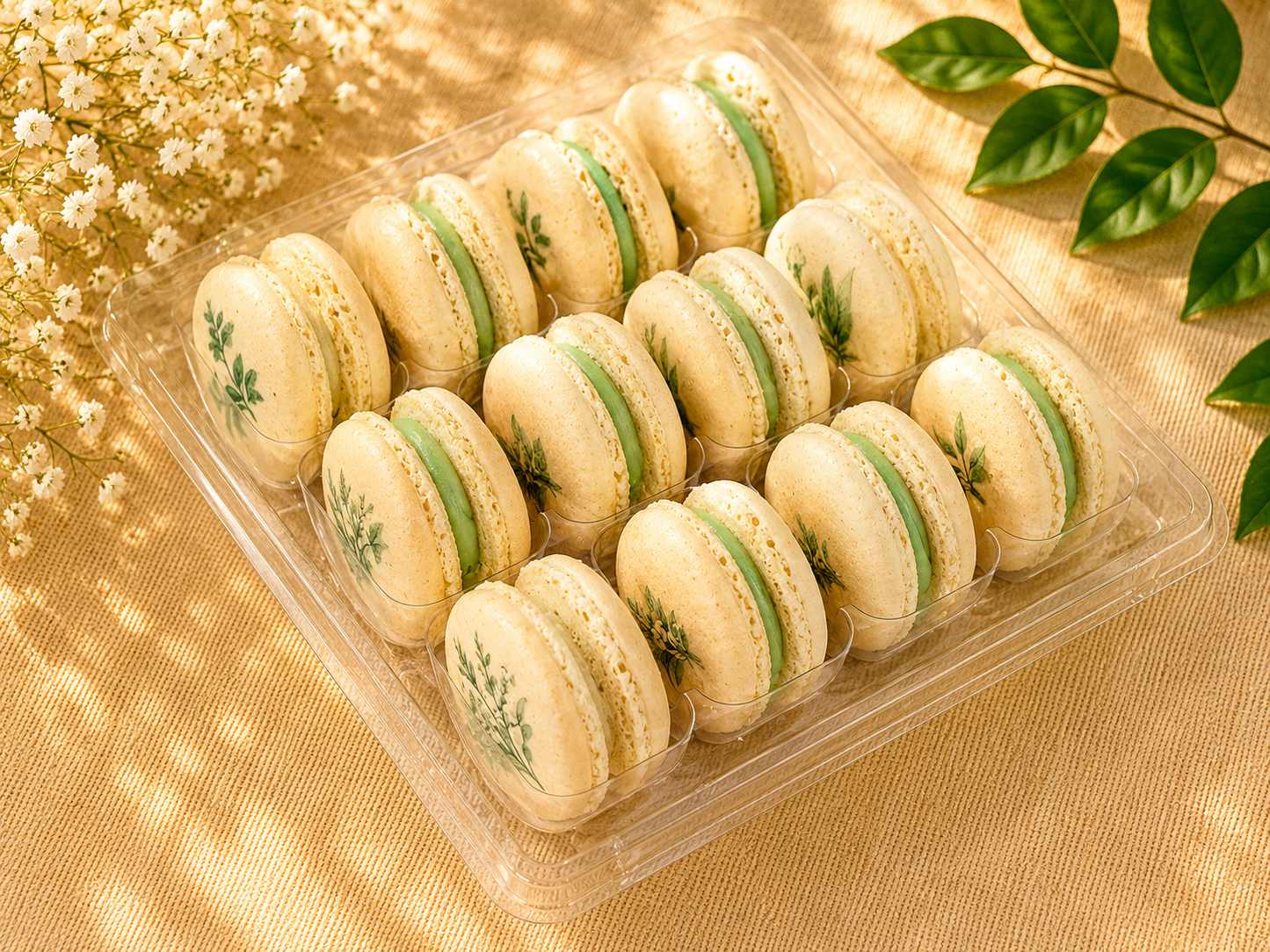 Sage Flower French Macaron Set