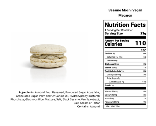 Vegan Sesame Mochi French Macaron | Zero Artificial Color | Available in 24 & 48 Pack