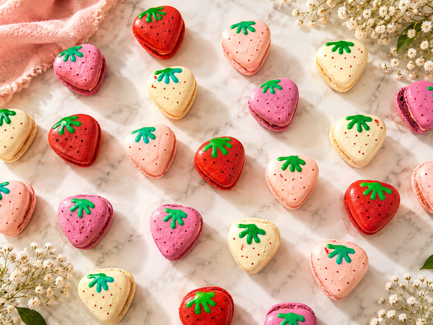 Strawberry Fields French Macarons – 24 Pack Assortment