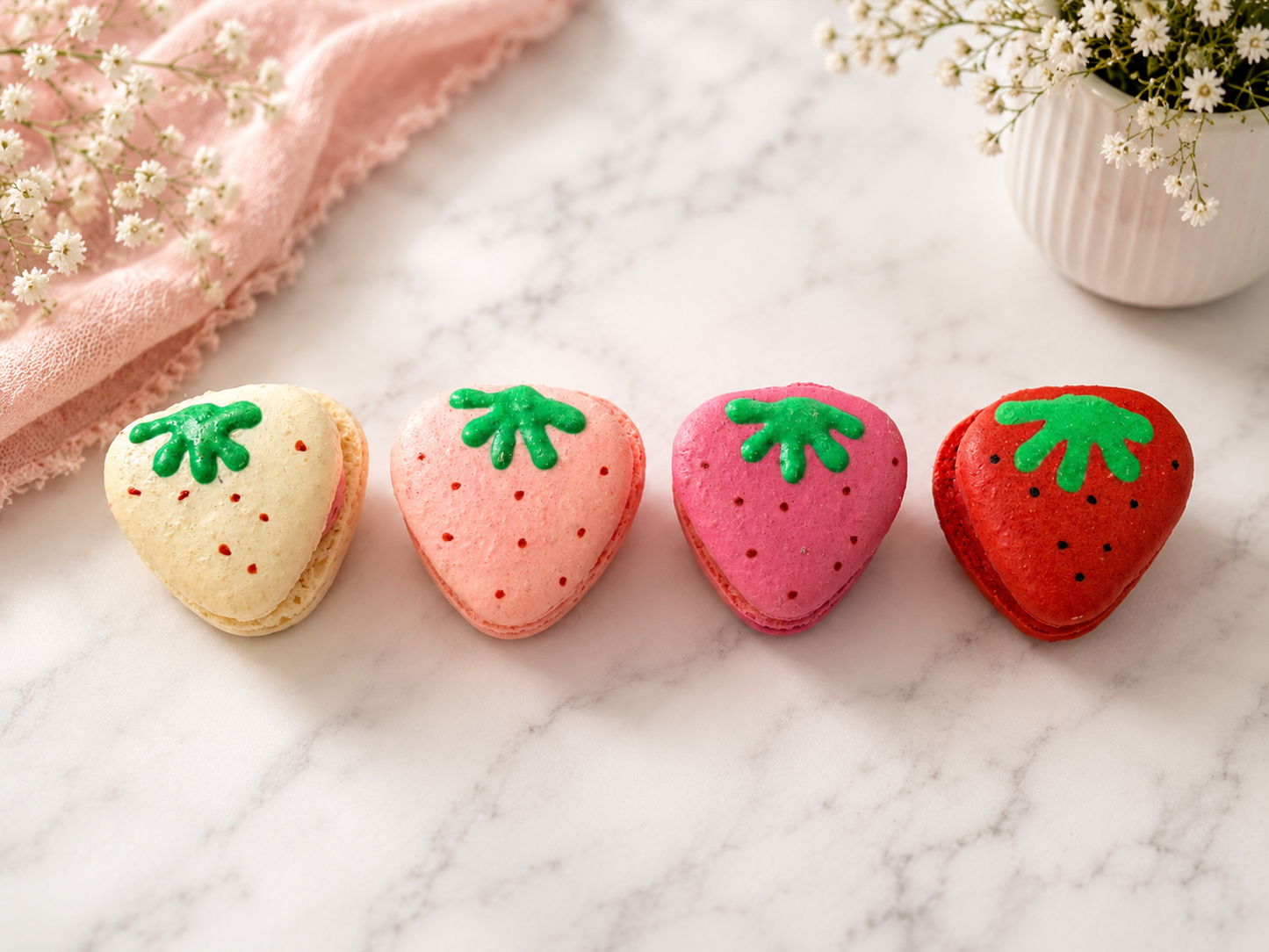 Strawberry Fields French Macarons – 24 Pack Assortment
