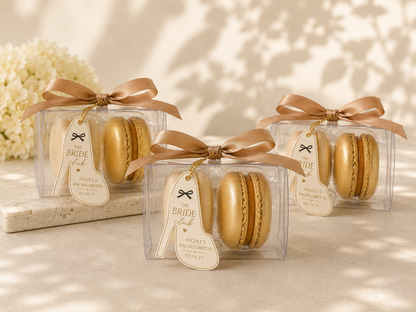 The Bride Club | Bachelorette Macaron Favors | Personalized 2 Pack French Macaron Favors