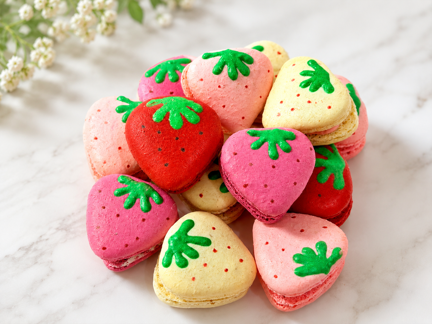 Strawberry Fields French Macarons – 24 Pack Assortment