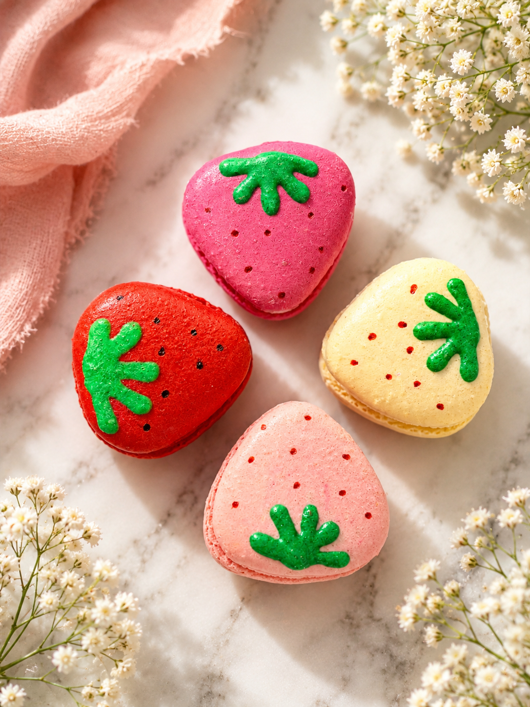 Strawberry Fields French Macarons – 24 Pack Assortment