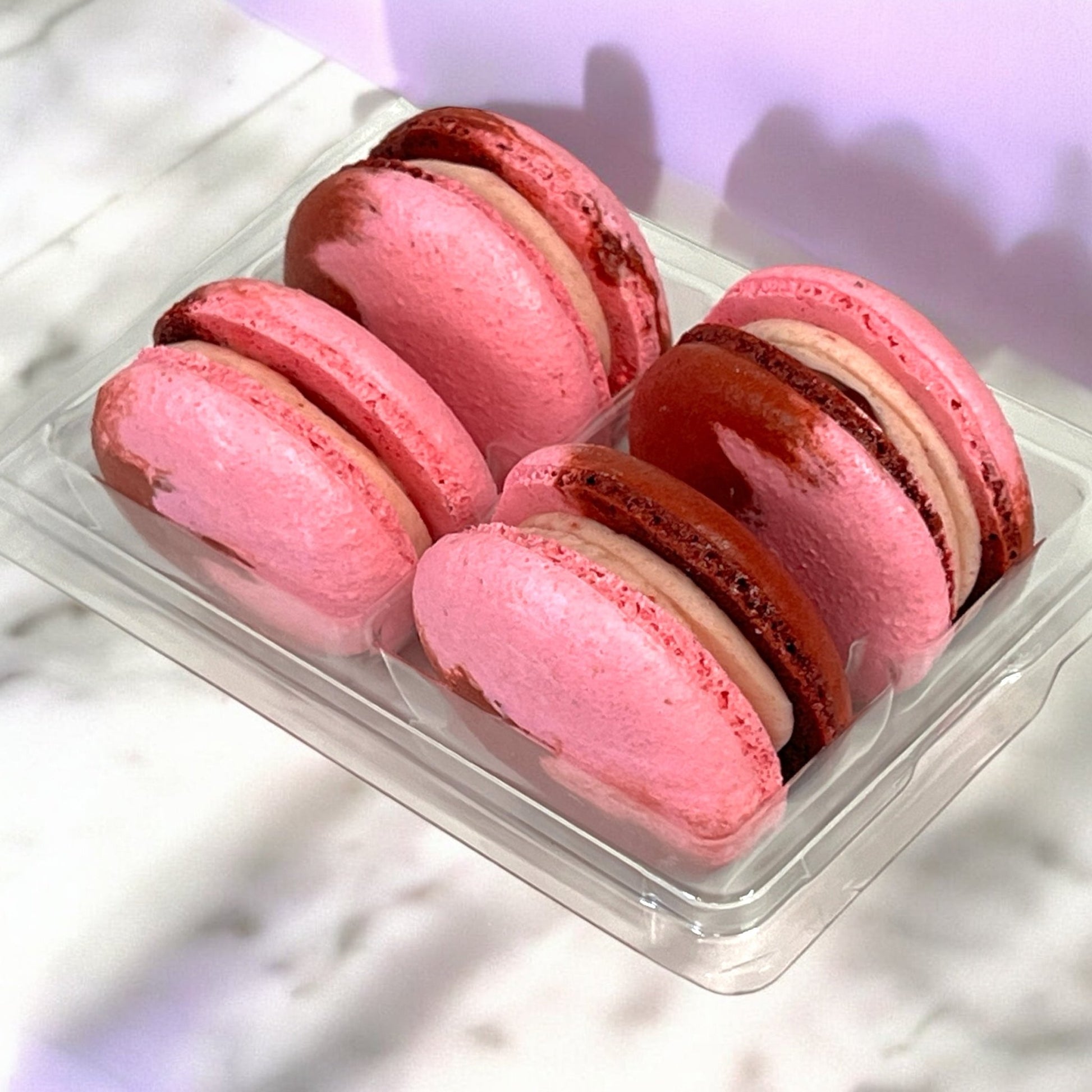 Strawberry Rose Vegan Macarons | Available in 4 & 12 Pack - Macaron Centrale4 Pack