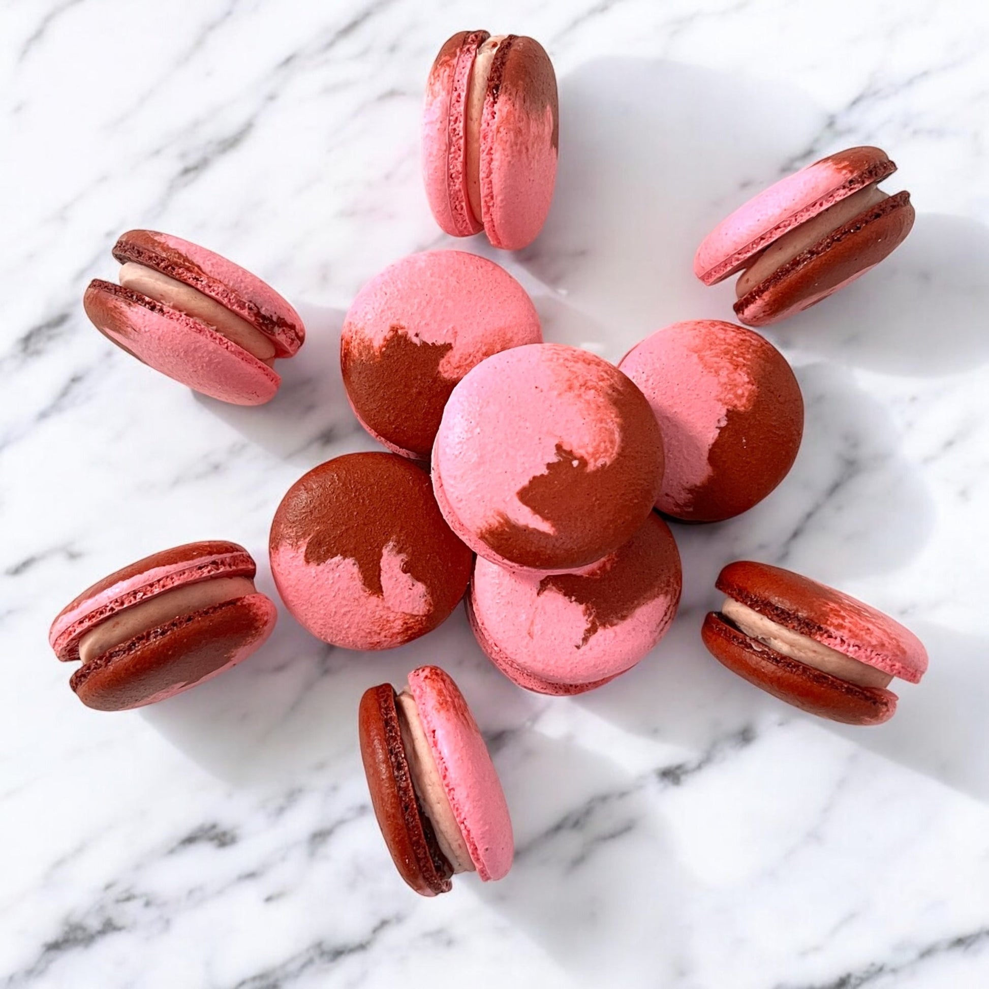 Strawberry Rose Vegan Macarons | Available in 4 & 12 Pack - Macaron Centrale4 Pack