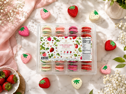 Strawberry Fields French Macarons – 24 Pack Assortment