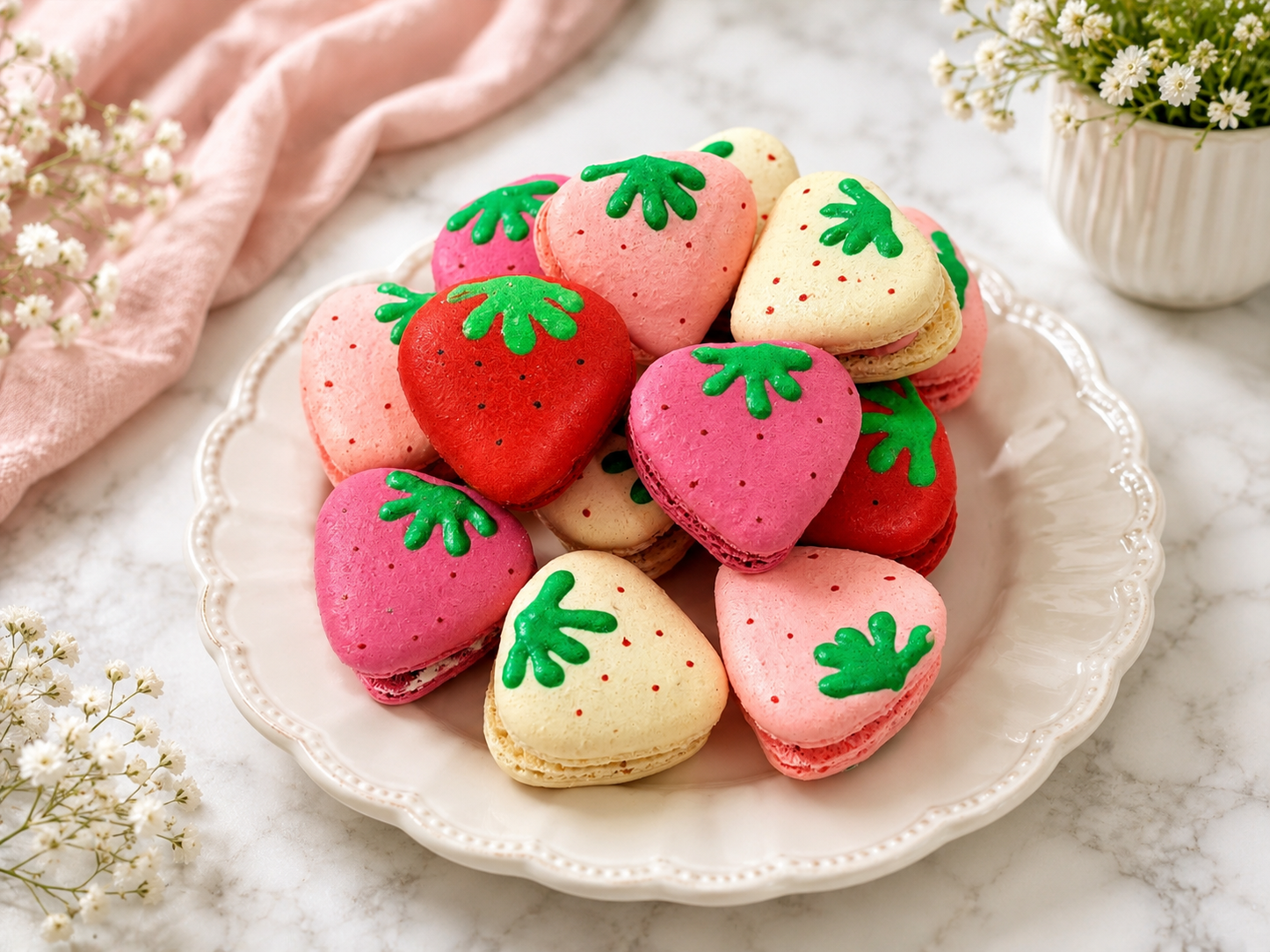 Strawberry Fields French Macarons – 24 Pack Assortment