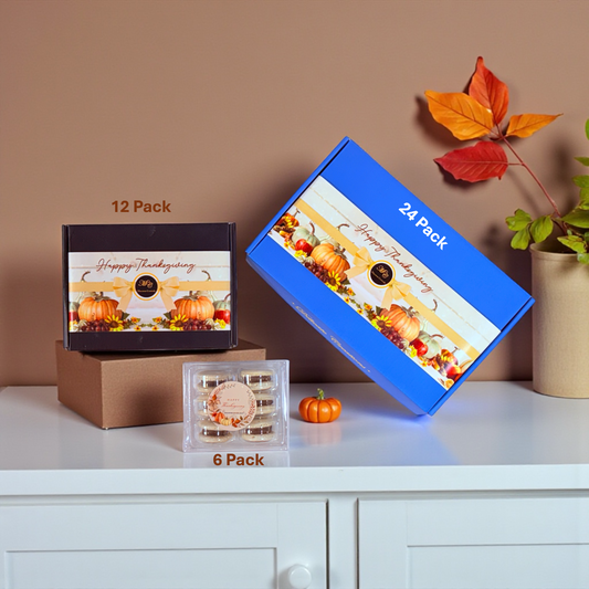 🧡 Thanksgiving Dessert Box | Pumpkin, Turkey & Cornucopia Printed French Macarons