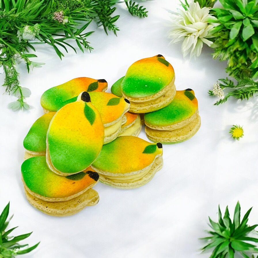 The Ultimate Mango Dessert Tower – Sweet & Stylish! - Macaron Tower Included - Macaron CentraleMango Cream Cheese | Coconut Passion Fruit | Tamarind Pineapple3 Tiers