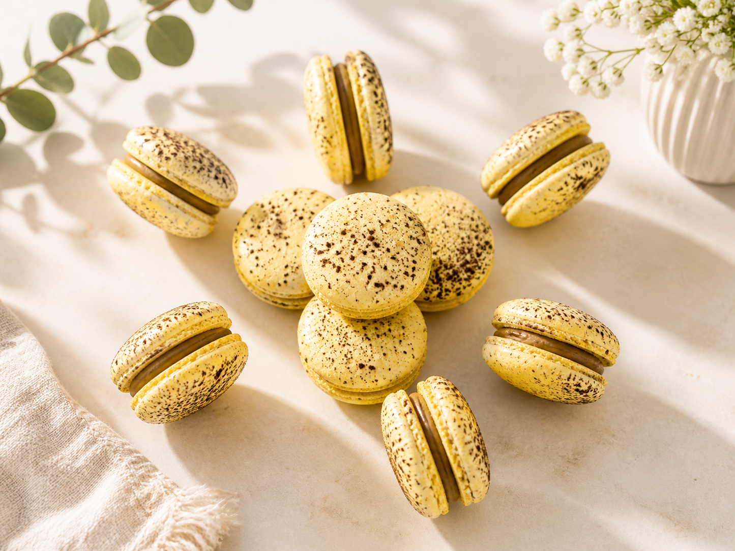 All Natural Tiramisu Caramel Vegan Macarons (Wholesale 24 or 48 Pack)