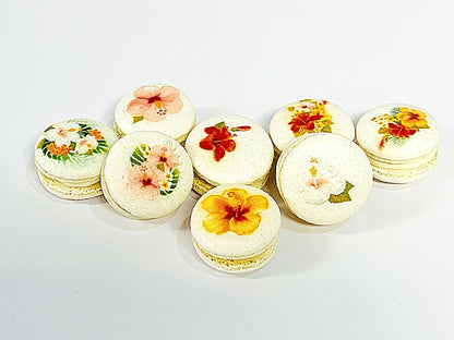 Tropical Flowers Vegan French Macarons | Available in 4, 12 & 24 Pack - Macaron Centrale4 Pack
