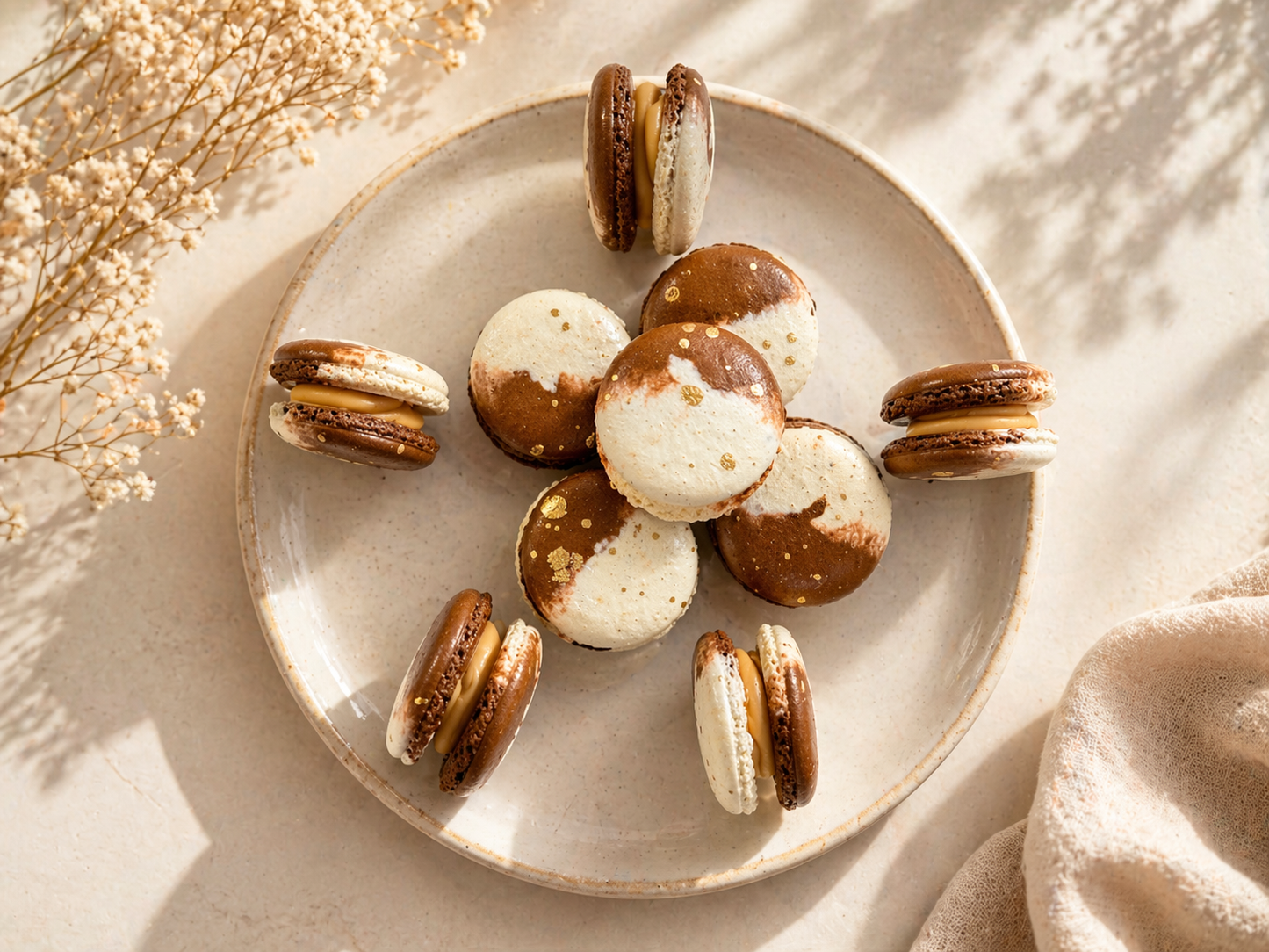 Caramel Chocolate Truffle Macarons – 50 Pack