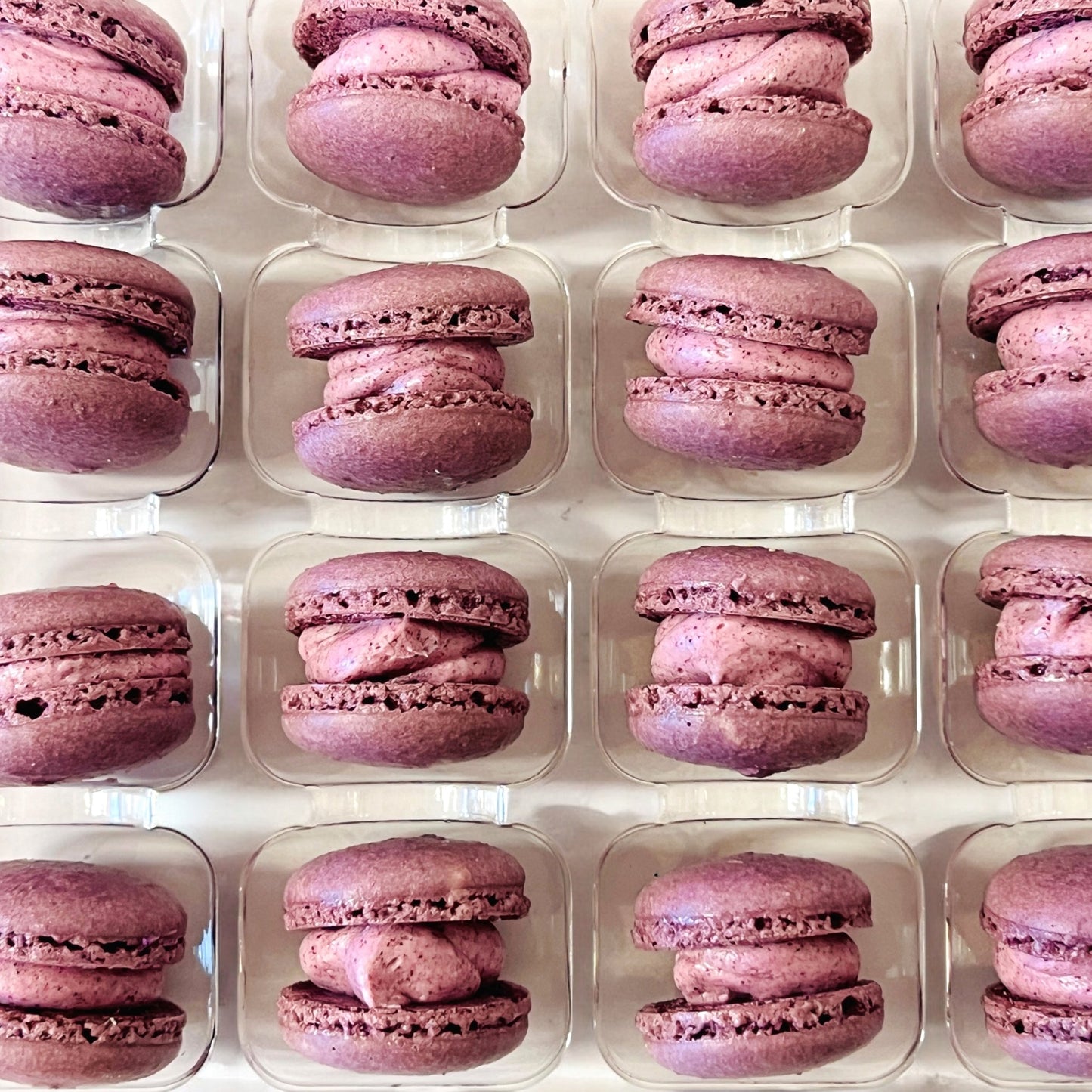 Ube Mini Macarons - Perfect for Decorating Cupcakes, Cakes, Ice Cream, and More! - Macaron Centrale16 Pack