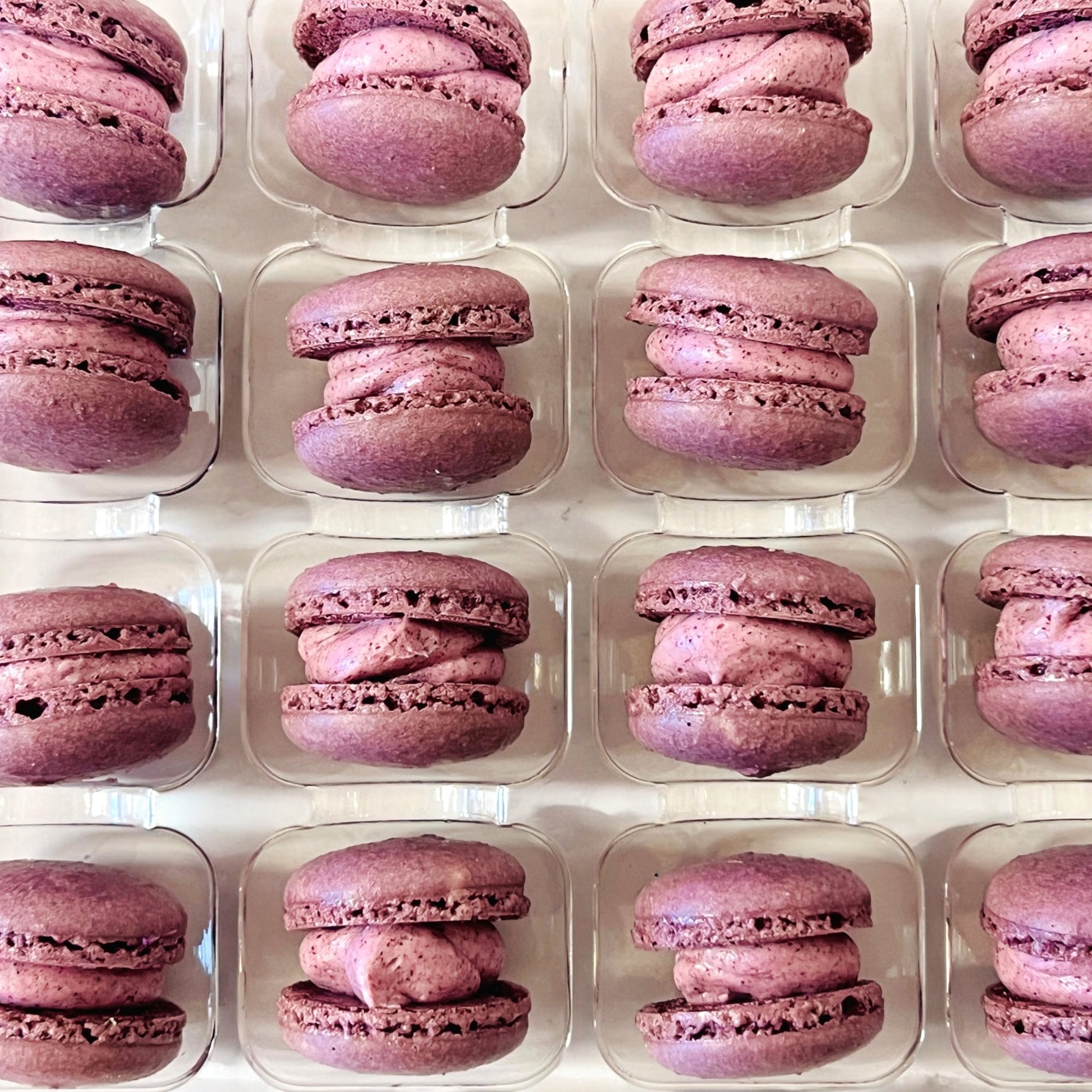 Ube Mini Macarons - Perfect for Decorating Cupcakes, Cakes, Ice Cream, and More! - Macaron Centrale16 Pack