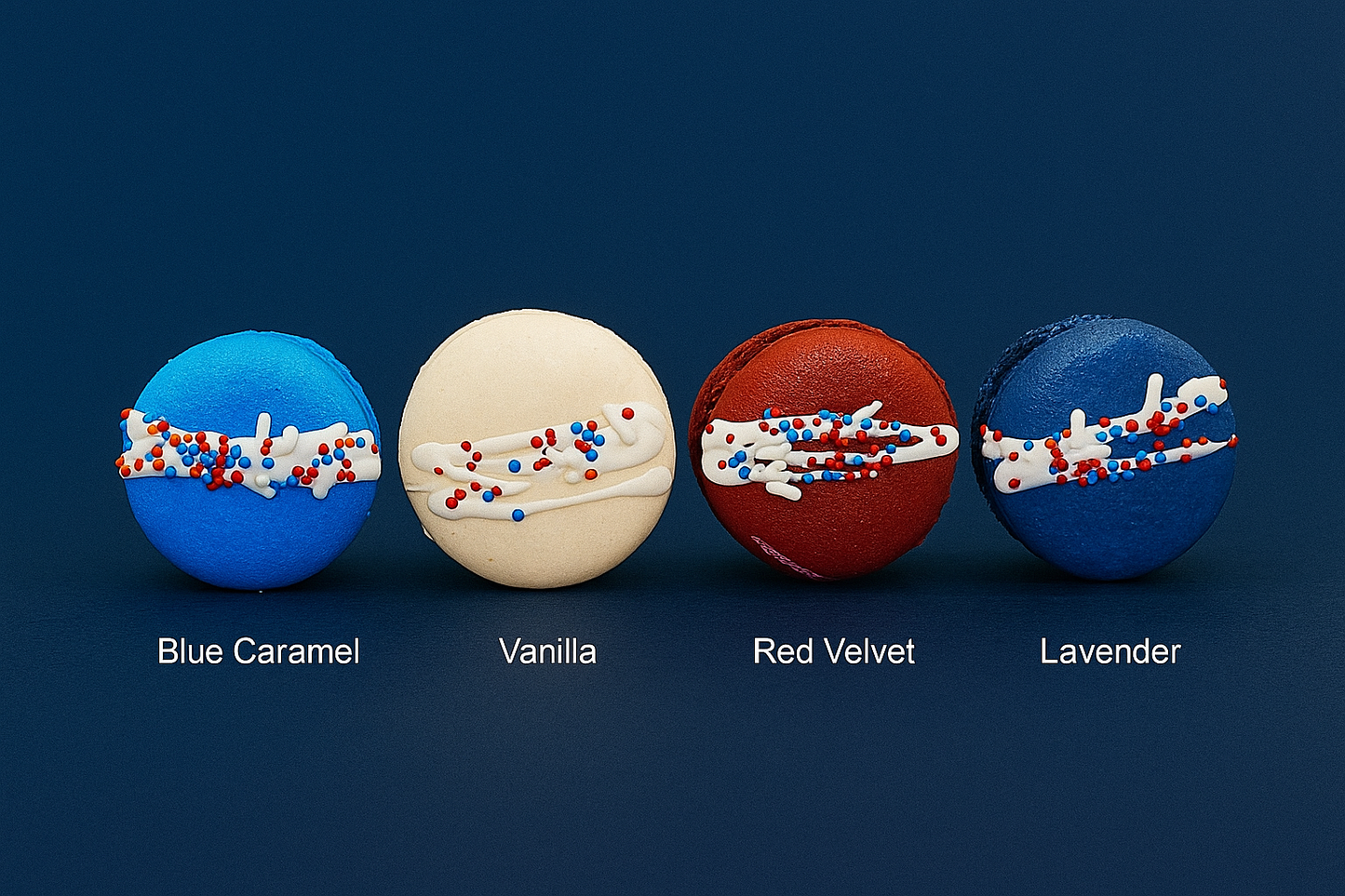 United States of Macarons | Patriotic Red, White, Blue Pack French Macarons |