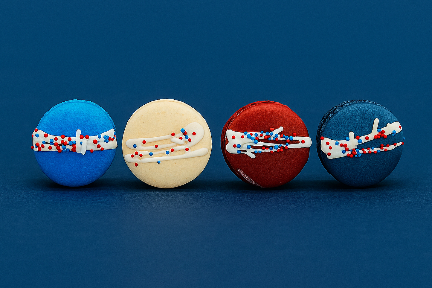 United States of Macarons | Patriotic Red, White, Blue Pack French Macarons |