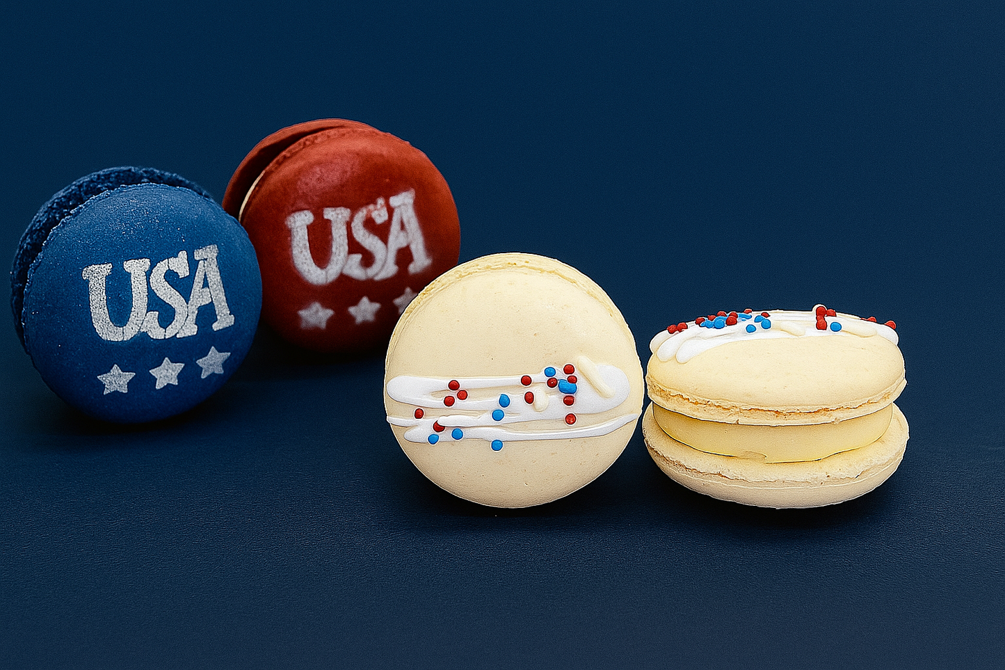 United States of Macarons | The Red, White, Blue USA Pack French Macarons