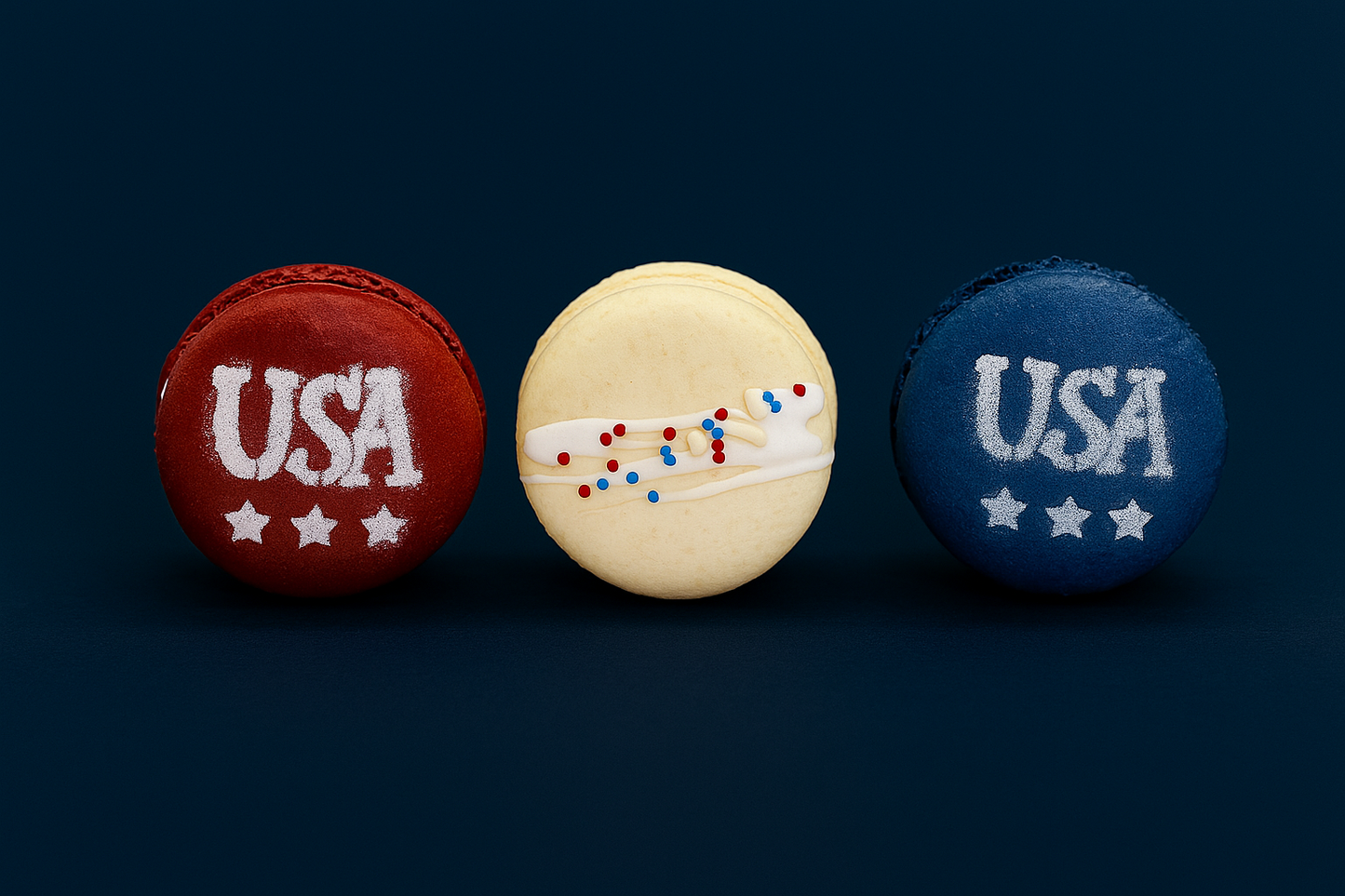 United States of Macarons | The Red, White, Blue USA Pack French Macarons