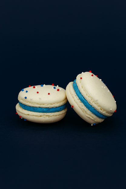 United States of Macarons | Blue Red White Sprinkle 6 Pack French Macarons
