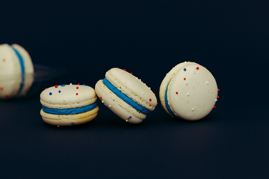United States of Macarons | Blue Red White Sprinkle 6 Pack French Macarons