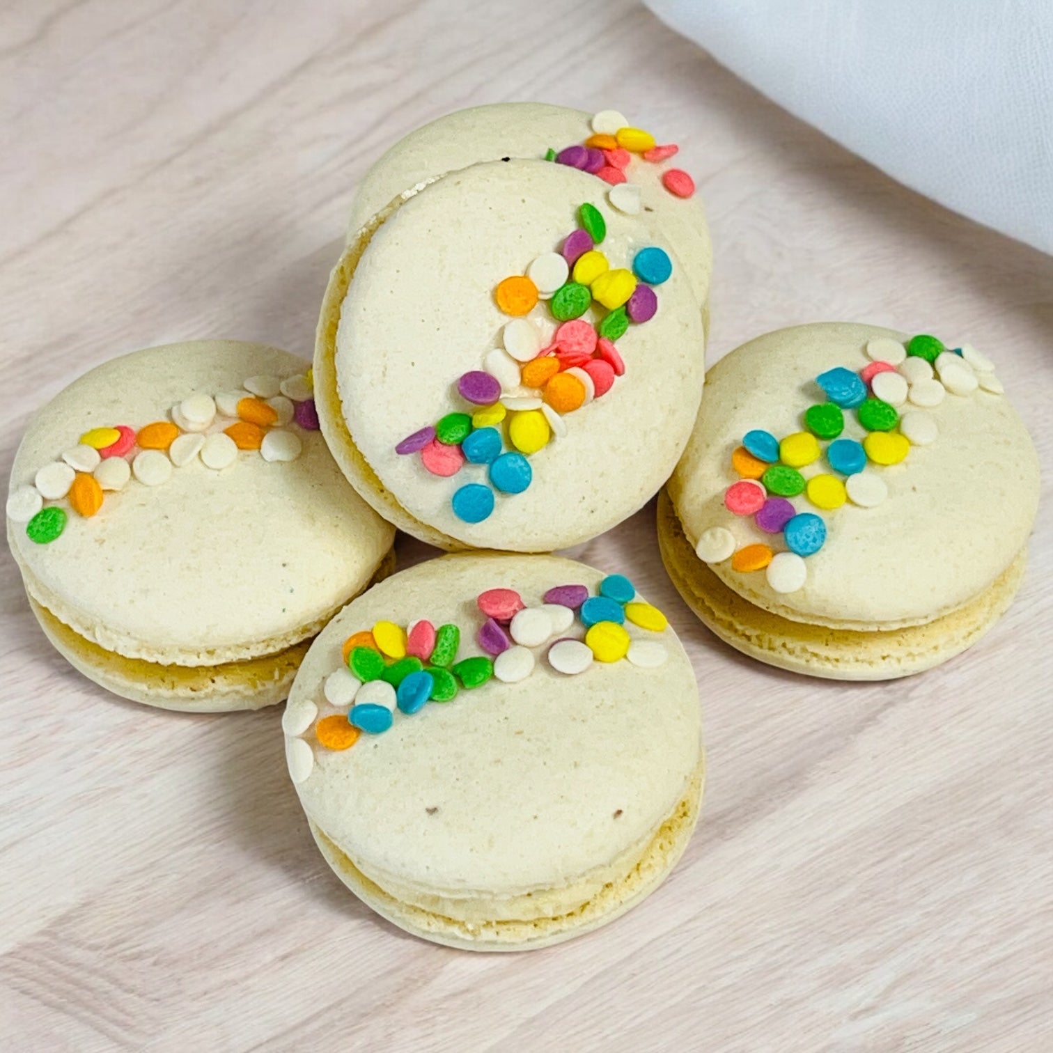 Vegan Confetti French Macarons – Naturally Colored, Customizable Flavors & Individually Wrapped - Macaron CentraleTop Seller's Flavors6 Pack