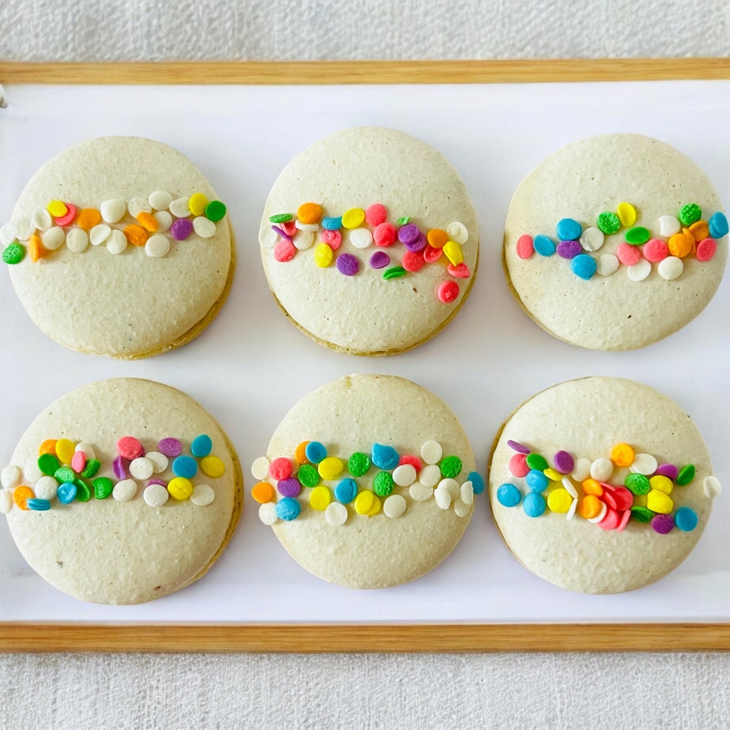 Vegan Confetti French Macarons – Naturally Colored, Customizable Flavors & Individually Wrapped - Macaron CentraleTop Seller's Flavors6 Pack