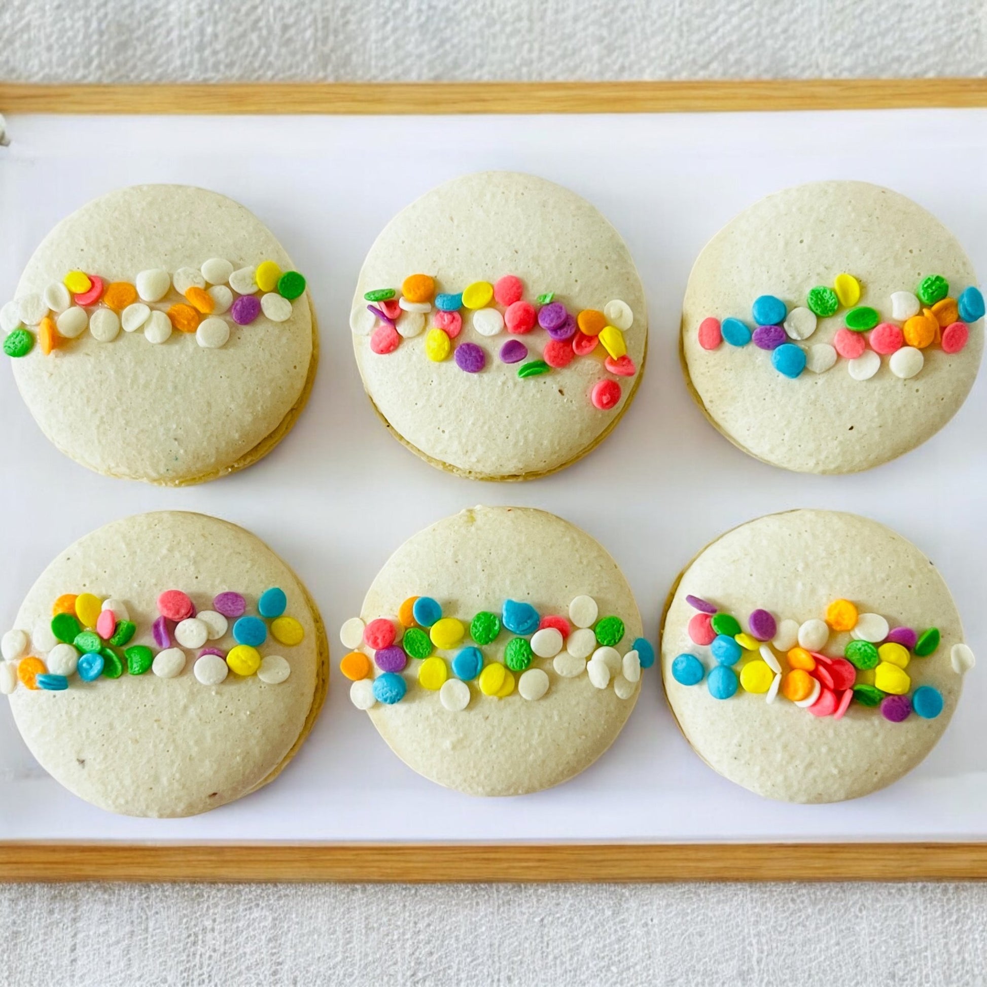 Vegan Confetti French Macarons – Naturally Colored, Customizable Flavors & Individually Wrapped - Macaron CentraleTop Seller's Flavors6 Pack