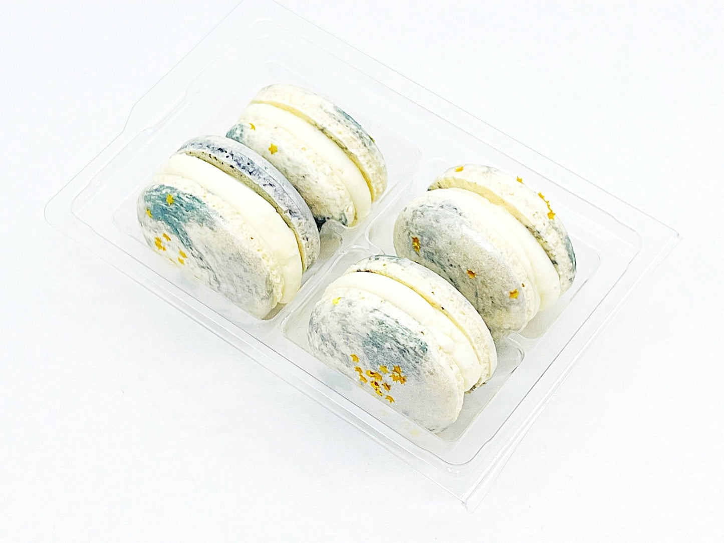 Vegan Planet | The White Planet | White Chocolate Peppermint Vegan Macarons - Macaron Centrale4 Pack