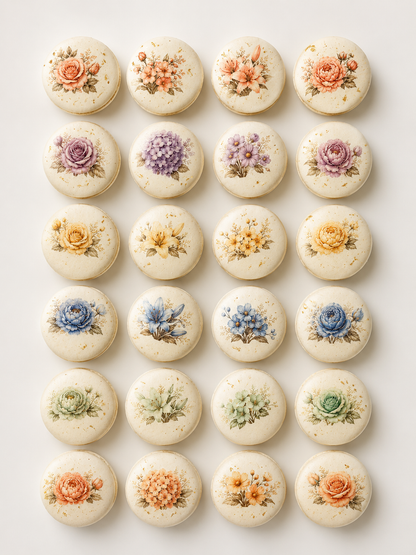 Vegan Pastel Garden French Macarons - 24 Pack