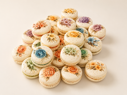 Vegan Pastel Garden French Macarons - 24 Pack