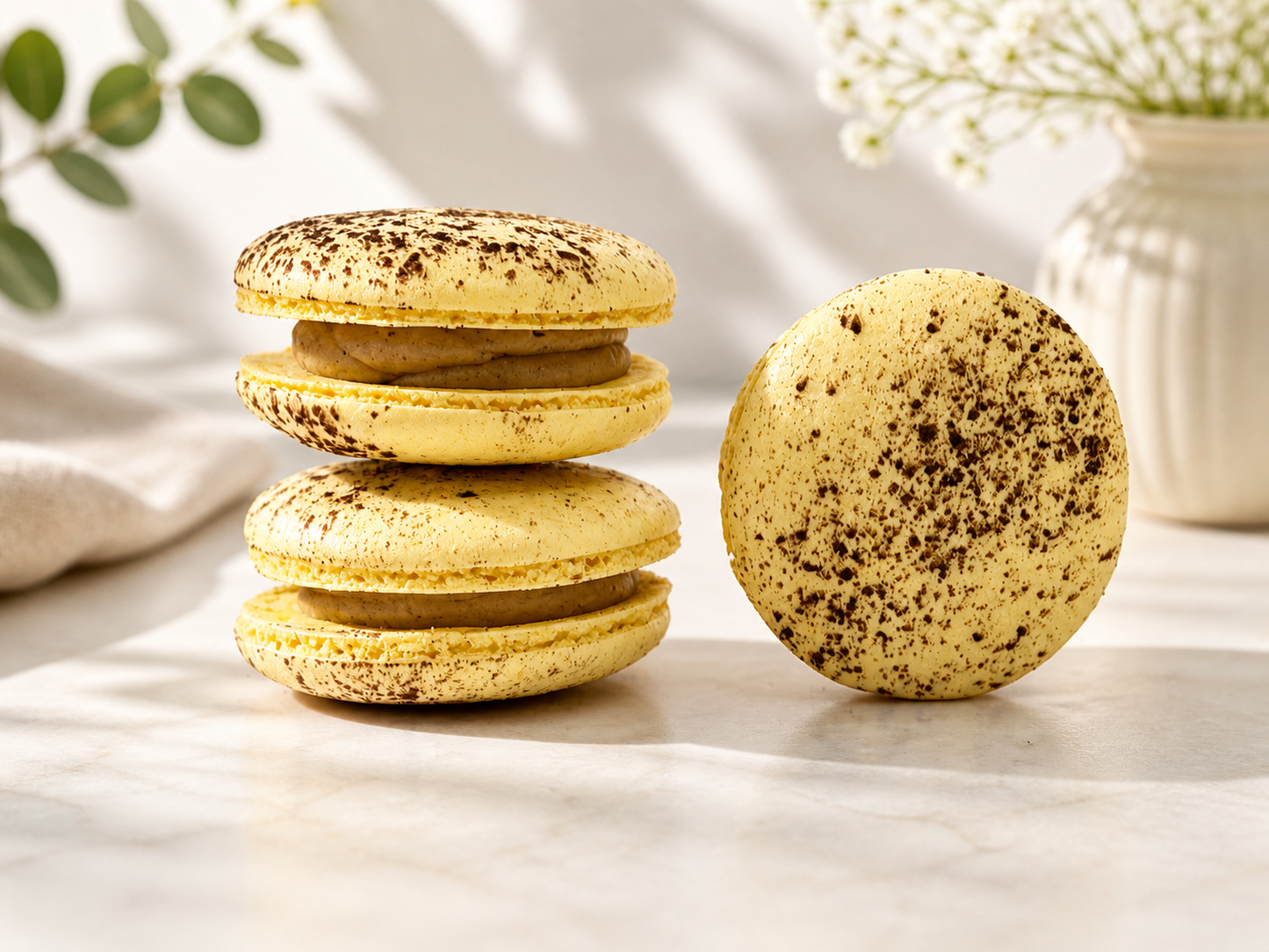All Natural Tiramisu Caramel Vegan Macarons