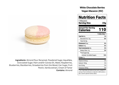 All Natural White Chocolate Berries Vegan Macarons